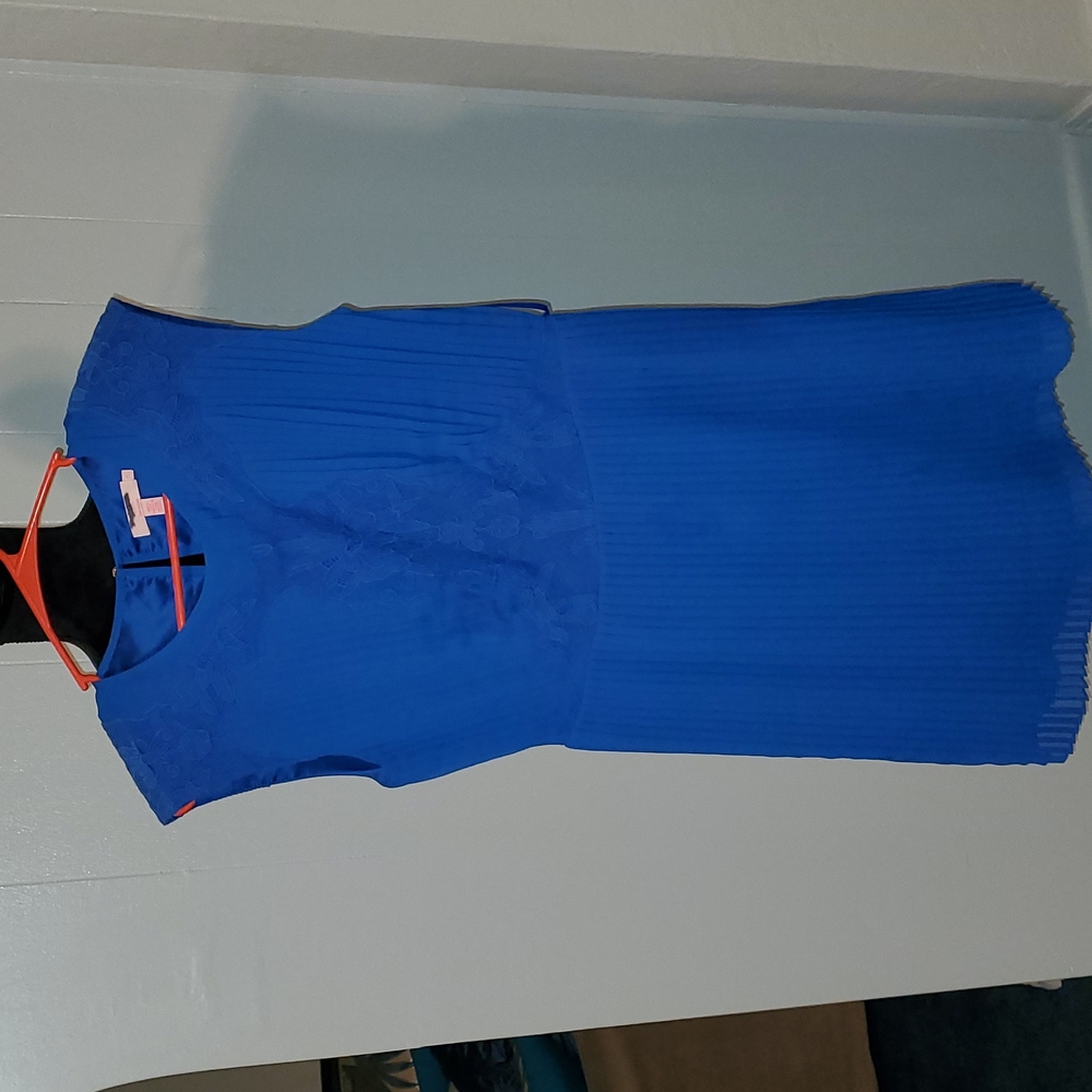 Ted Baker Royal Blue pleated cocktail dress